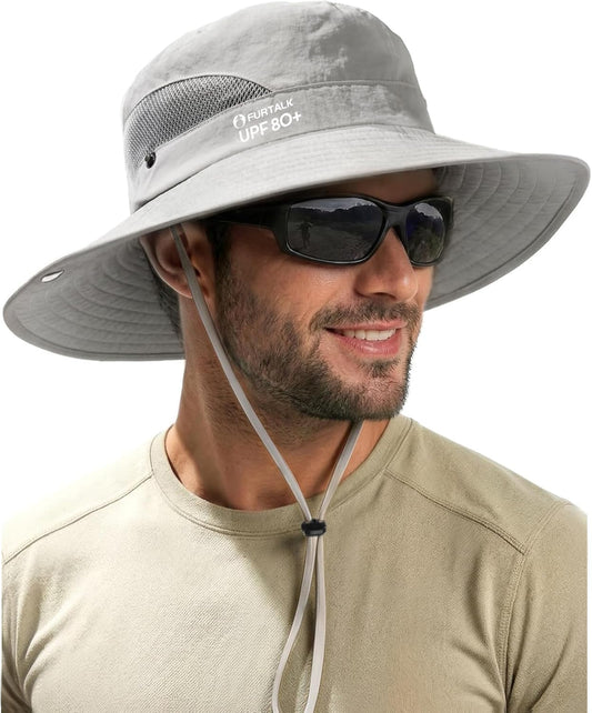 FURTALK Mens Bucket Sun Hat UPF 80+ Wide Brim Hiking Fishing Beach Outdoor Hats