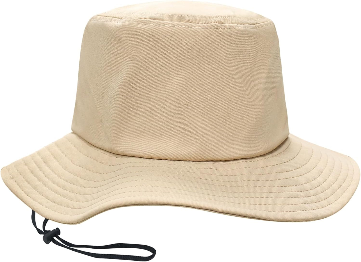 PFFY Bucket Hat for Women Men Lightweight Sun Beach Fishing Cap with Detachable Chin Strap Khaki（with Chin Strap）