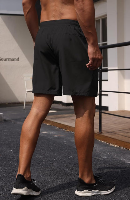 Sailwind Men’s Athletic Running Shorts 7" Quick Dry Lightweight Workout Gym Shorts with Zipper Pockets for Basketball Hiking
