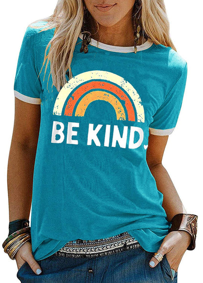 YEXIPO Graphic Tees for Women Short Sleeve Summer Tops Funny Letter Printed Loose Casual T Shirts