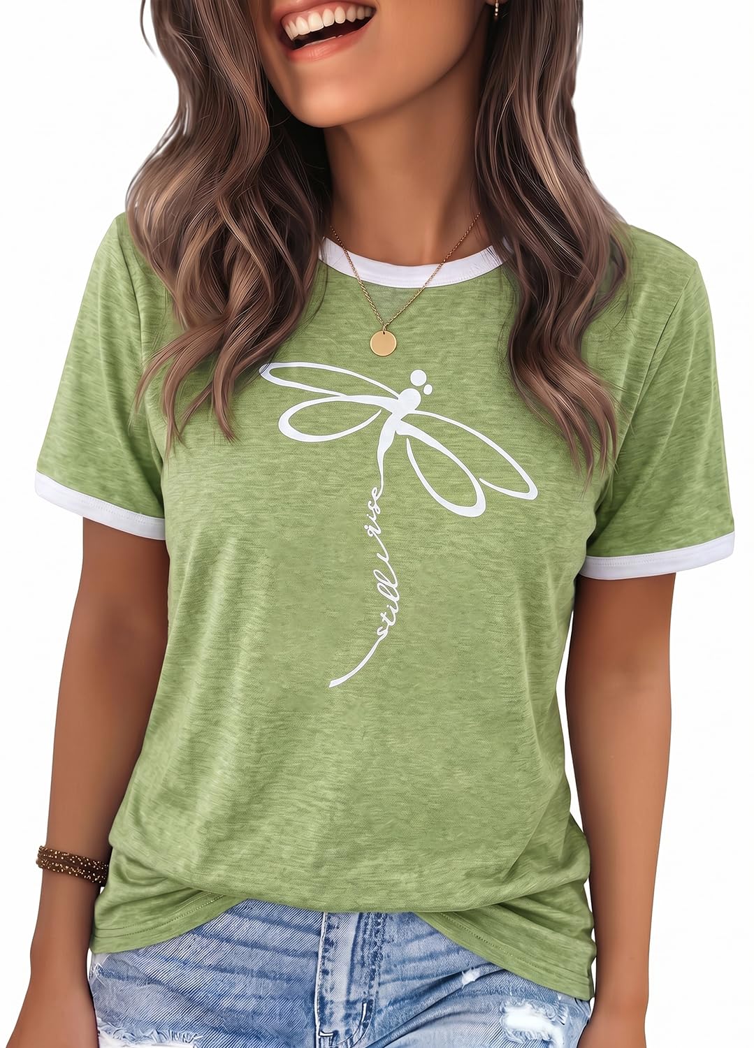 YEXIPO Graphic Tees for Women Short Sleeve Summer Tops Funny Letter Printed Loose Casual T Shirts