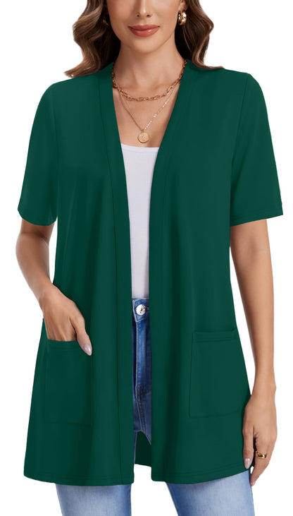 WEACZZY Womens Casual Lightweight Cardigan Open Front Sleeveless Cardigans Open Front Loose Fit Vest with Pockets 2026