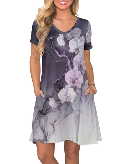 lionstill Women's Casual T Shirt Dress Summer Short Sleeve Swing Dresses with Pockets