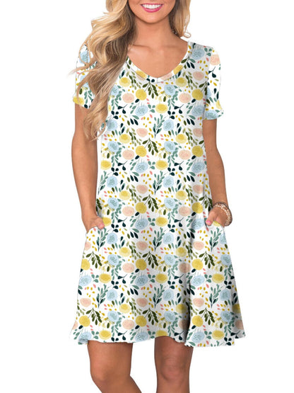 lionstill Women's Casual T Shirt Dress Summer Short Sleeve Swing Dresses with Pockets