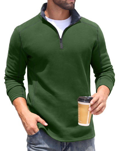 Sailwind Mens Quarter Zip Sweatshirt Fleece Long Sleeve Pullover Casual Mock Neck Polo Sweater