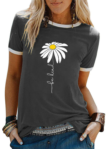 YEXIPO Graphic Tees for Women Short Sleeve Summer Tops Funny Letter Printed Loose Casual T Shirts