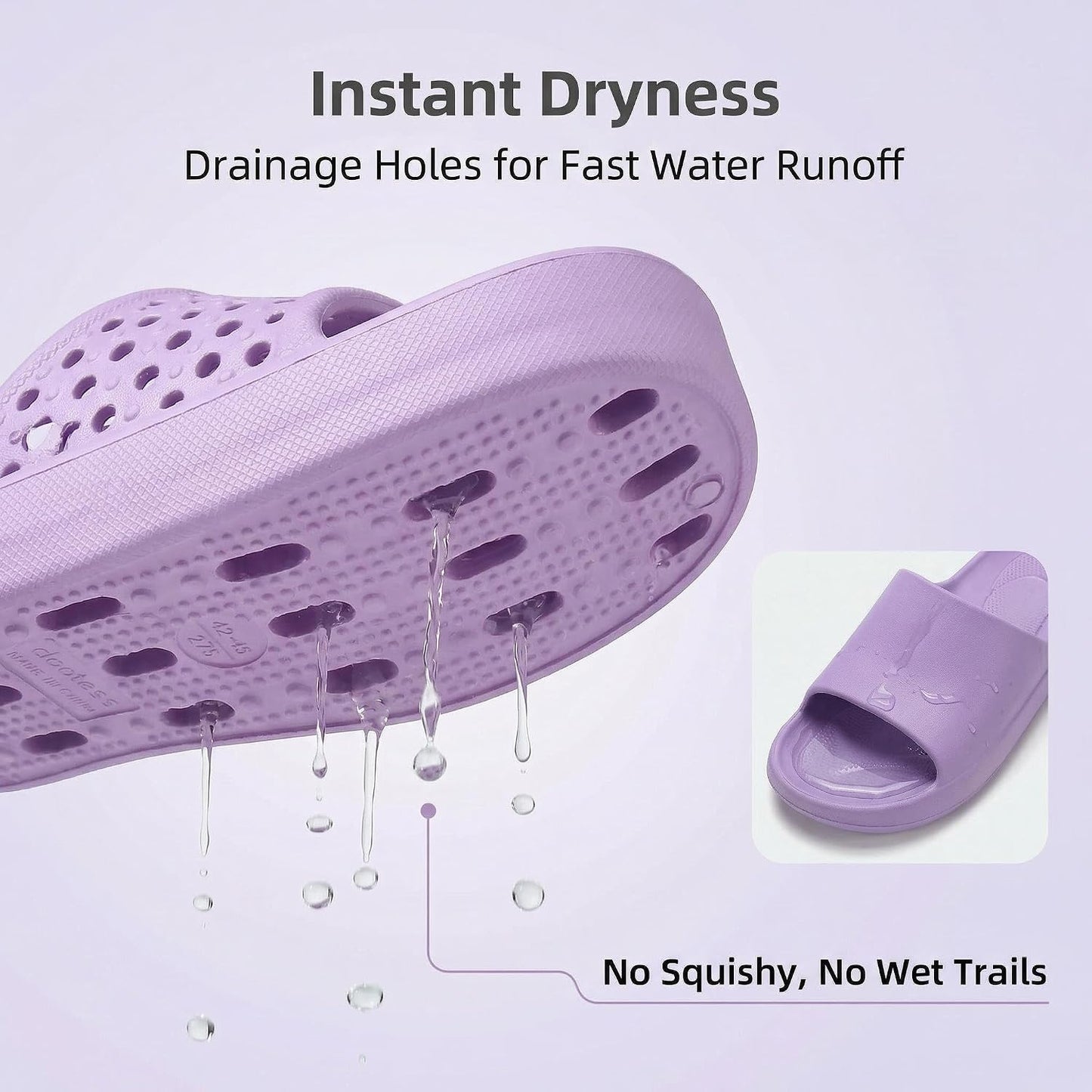 Shower Shoes for Men and Women,Non-Slip Quick-Dry Bath Slippers with Drain Holes,Lightweight Pool, Gym, Bathroom & College Dorm Sandals