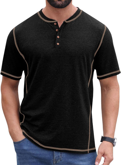 Sailwind Mens Henley Shirts Casual Lightweight Summer T-Shirt Cotton Maverick Short Sleeve