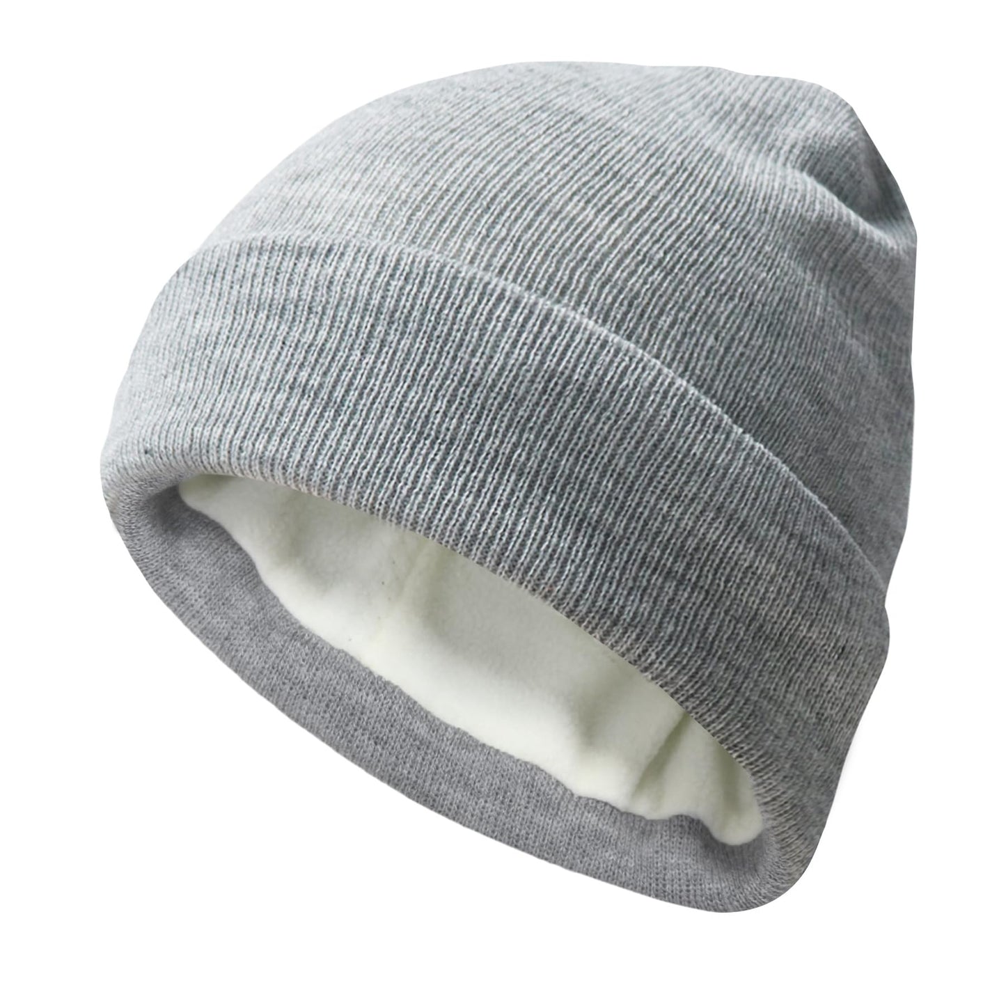 PFFY Beanie for Men Women Unisex Knit Cuffed Plain Winter Thick Lined Beanies Hats