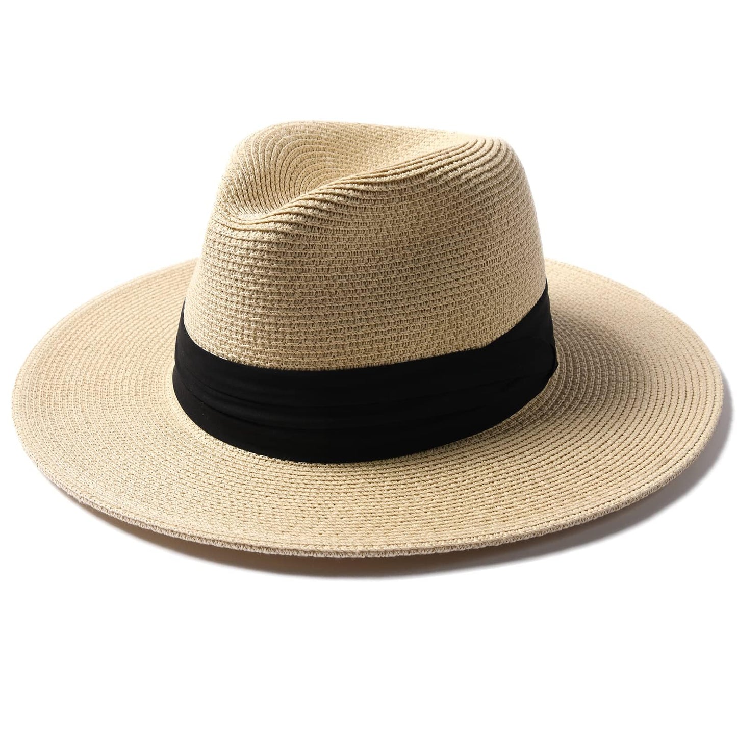 FURTALK Sun Hat Wide Brim Straw Fedora Panama Beach for Men Women | Foldable & Packable for Travel, Breathable Sweatband, Adjustable Chin Strap, Ideal for Summer Boating, Gardening or Holidays