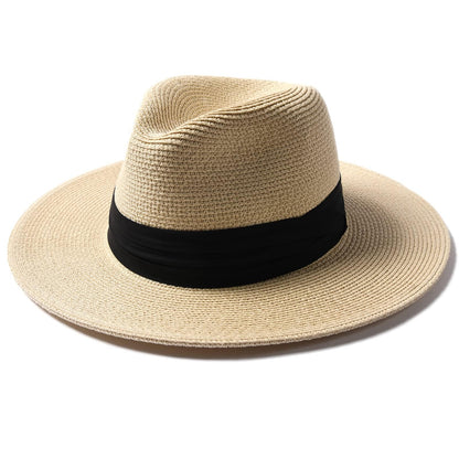 FURTALK Sun Hat Wide Brim Straw Fedora Panama Beach for Men Women | Foldable & Packable for Travel, Breathable Sweatband, Adjustable Chin Strap, Ideal for Summer Boating, Gardening or Holidays