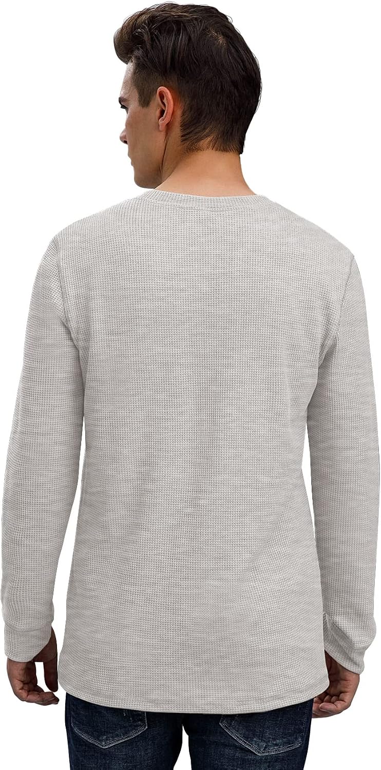 Sailwind Men's Long Sleeve Waffle Henley Casual Henley T-Shirts for Men