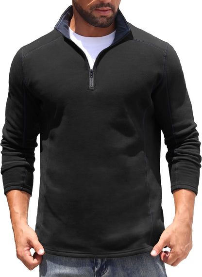 Sailwind Mens Quarter Zip Sweatshirt Fleece Long Sleeve Pullover Casual Mock Neck Polo Sweater