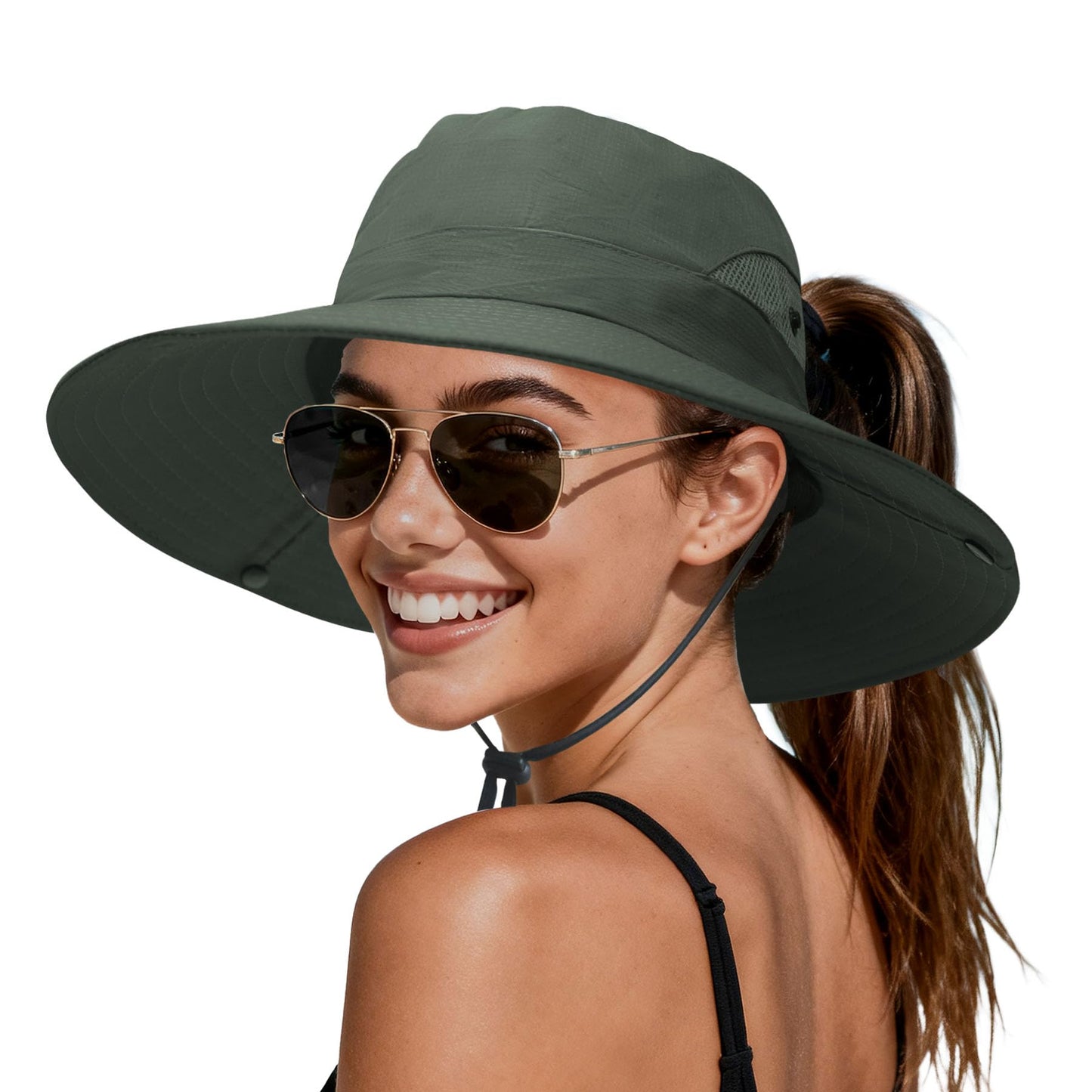 PFFY Sun Beach Hats for Women Men UV Protection Wide Brim Foldable Fishing Sun Bucket Hat Outdoor Essentials