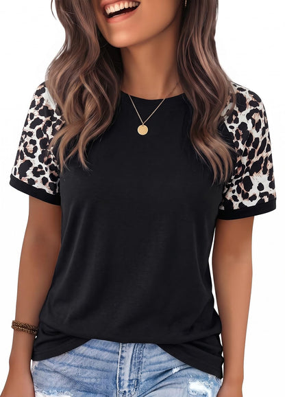 YEXIPO Graphic Tees for Women Short Sleeve Summer Tops Funny Letter Printed Loose Casual T Shirts