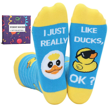 YEXIPO Womens Funny Socks Novelty Crazy Cute Crew Socks Gifts for Animal Lovers