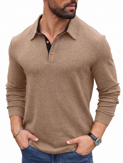 Sailwind Men' s Long Sleeve Polo Shirts Classic Soft Casual Collared Golf Shirt