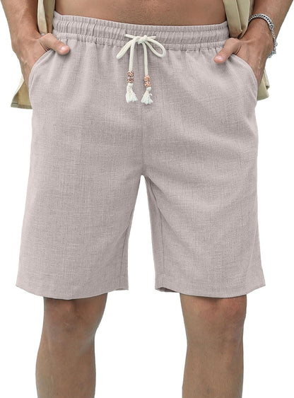 Sailwind Men’s Linen Shorts Casual Drawstring Summer Beach Shorts