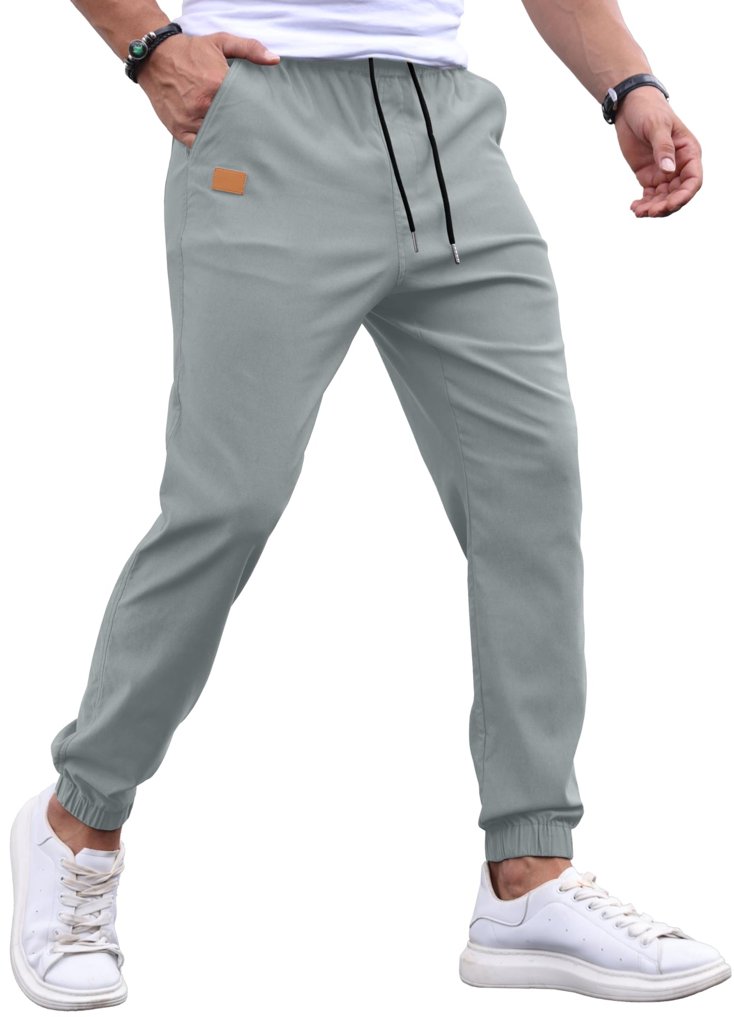 Sailwind Men's Casual Joggers Pants Drawstring Outdoor Chino Cargo Pants Twill Jogging Sweatpants Hiking