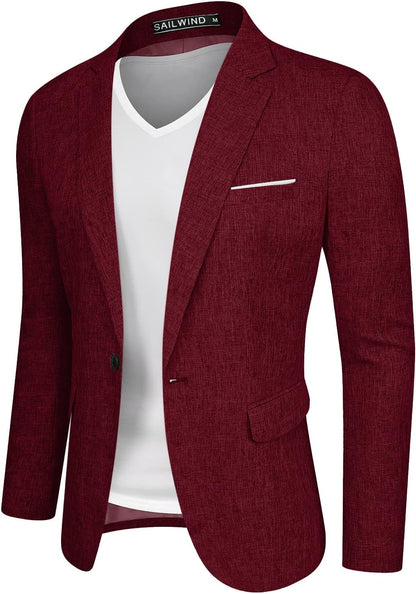 Sailwind Men's Casual Blazer Jackets Lightweight One Button Sports Coats Suit