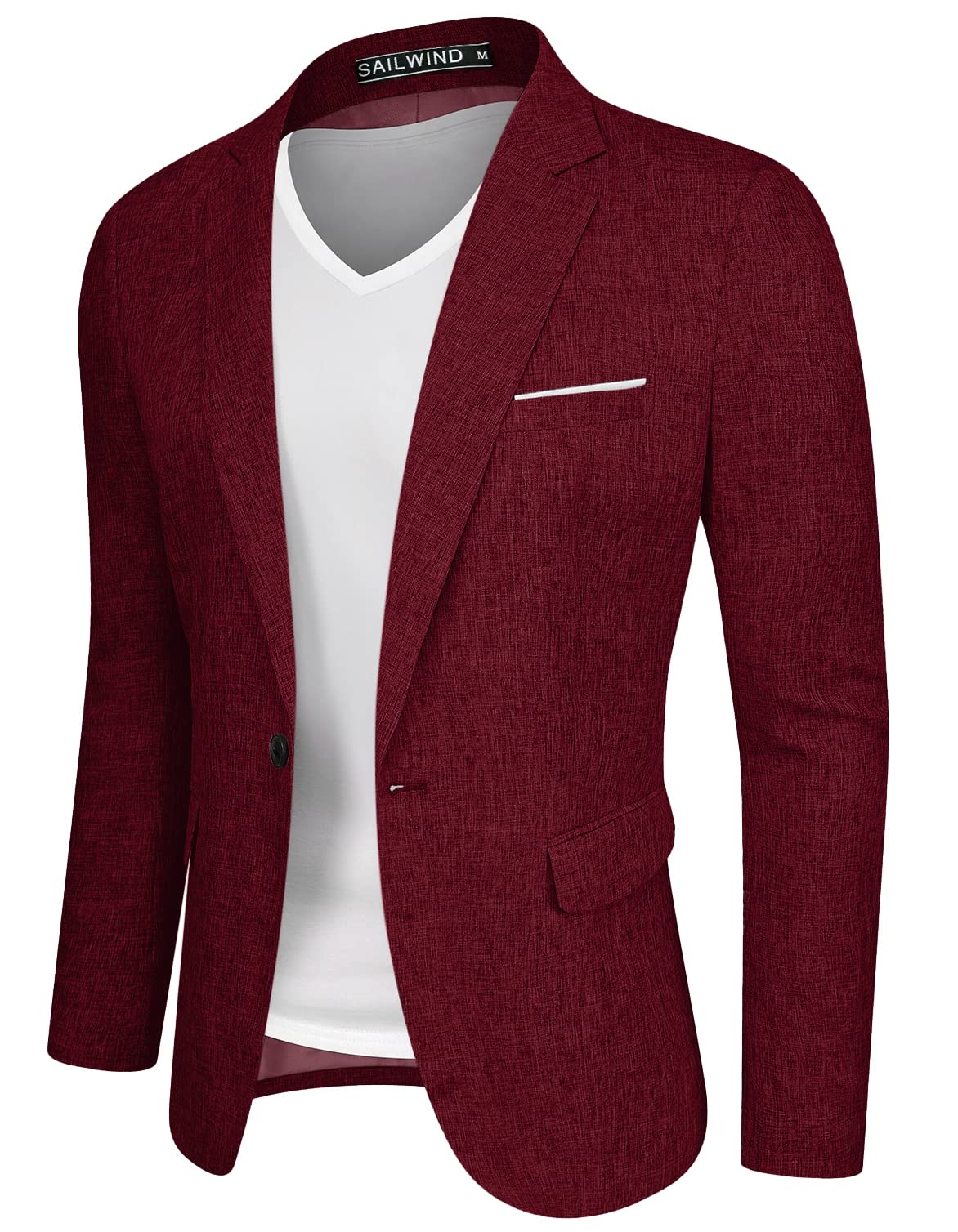 Sailwind Men's Casual Blazer Jackets Lightweight One Button Sports Coats Suit