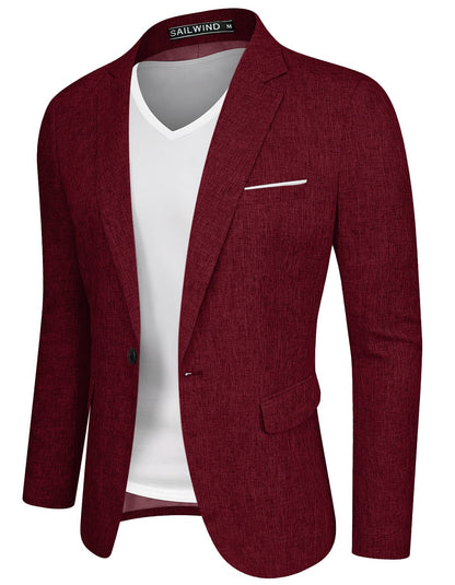 Sailwind Men's Casual Blazer Jackets Lightweight One Button Sports Coats Suit