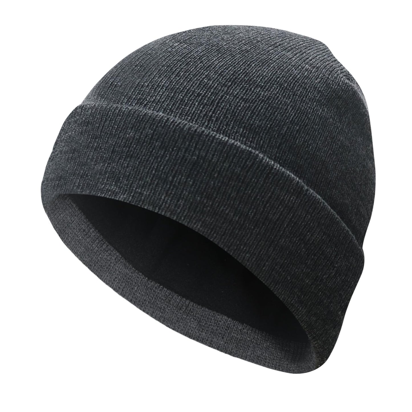 PFFY Beanie for Men Women Unisex Knit Cuffed Plain Winter Thick Lined Beanies Hats