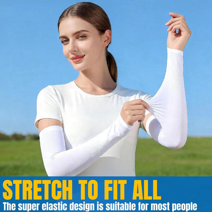 PFFY 4 Pairs UV Protection Arm Sleeves Cooling Compression Sleeve for Men Women Sports Tattoo Cover Up