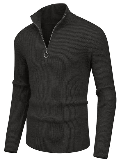 Sailwind Men's Soft Sweaters Quarter Zip Pullover Classic Ribbed Turtleneck Sweater
