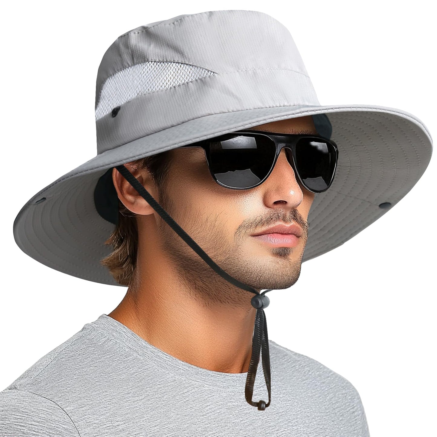 PFFY Sun Hats for Men Women Wide Brim Bucket Hat UPF 50+ Outdoor Beach Hiking Fishing Hat