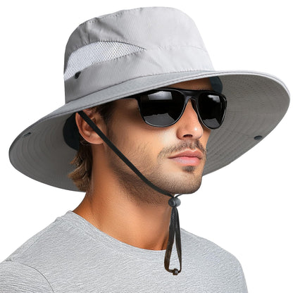 PFFY Sun Hats for Men Women Wide Brim Bucket Hat UPF 50+ Outdoor Beach Hiking Fishing Hat