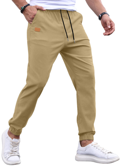 Sailwind Men's Casual Joggers Pants Drawstring Outdoor Chino Cargo Pants Twill Jogging Sweatpants Hiking