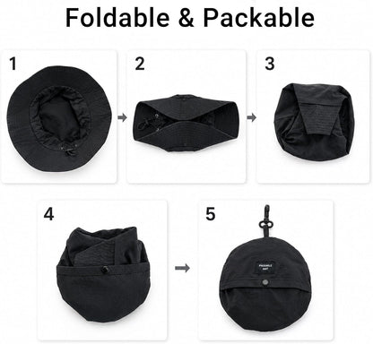 PFFY Packable Sun Bucket Hat for Men Women Outdoor UV Protection Sun Hats Waterproof Lightweight Hiking Outdoor Cap