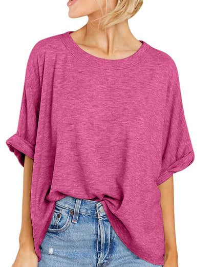Women Oversized T-Shirt Summer Casual Short Sleeve Loose Tee Tops