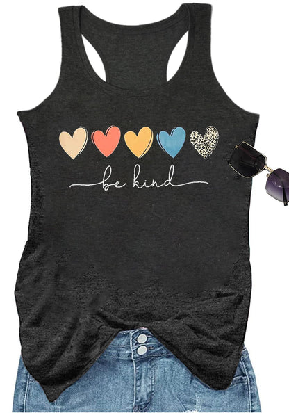 YEXIPO Womens Graphic Tank Tops Racerback Summer Tops Casual Loose Workout Tanks Beach Vacation Sleeveless Shirt Tank Top