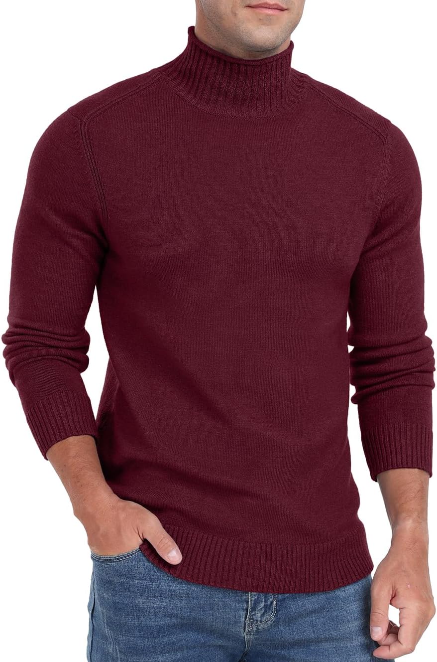 Sailwind Mens Knitted Pullover Sweater Casual Mock Turtleneck Raglan Sweater
