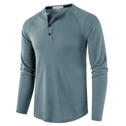 sandbank Men's Henley Casual T-Shirts Fashion Long Sleeve Shirt Lightweight Button T-Shirts