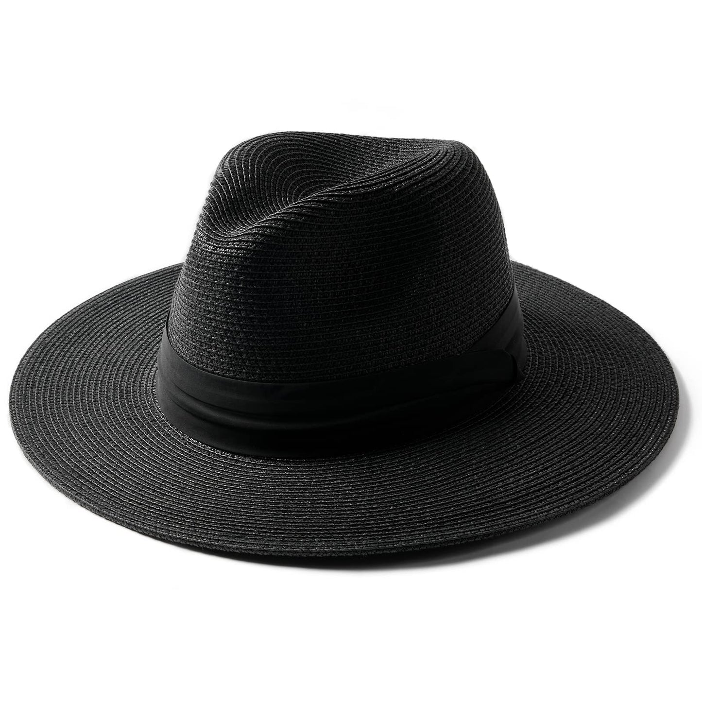 FURTALK Sun Hat Wide Brim Straw Fedora Panama Beach for Men Women | Foldable & Packable for Travel, Breathable Sweatband, Adjustable Chin Strap, Ideal for Summer Boating, Gardening or Holidays