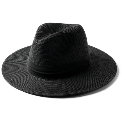FURTALK Sun Hat Wide Brim Straw Fedora Panama Beach for Men Women | Foldable & Packable for Travel, Breathable Sweatband, Adjustable Chin Strap, Ideal for Summer Boating, Gardening or Holidays