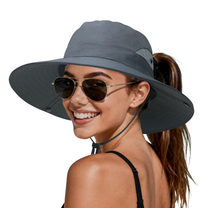 PFFY Sun Beach Hats for Women Men UV Protection Wide Brim Foldable Fishing Sun Bucket Hat Outdoor Essentials