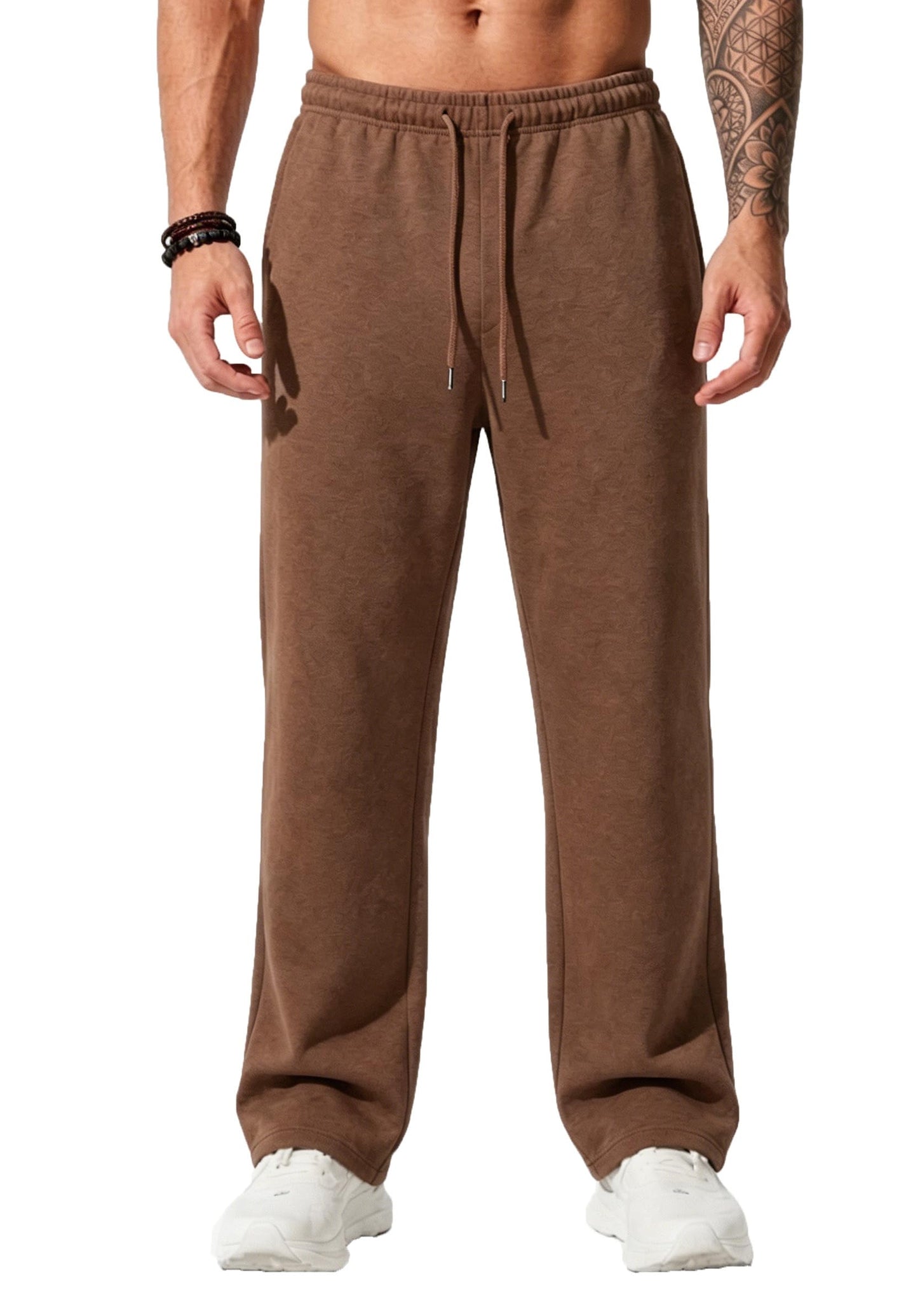Sailwind Men's Casual Baggy Sweatpants Straight Leg Cotton Sweat Pants Open Bottom Lounge Joggers with Pockets