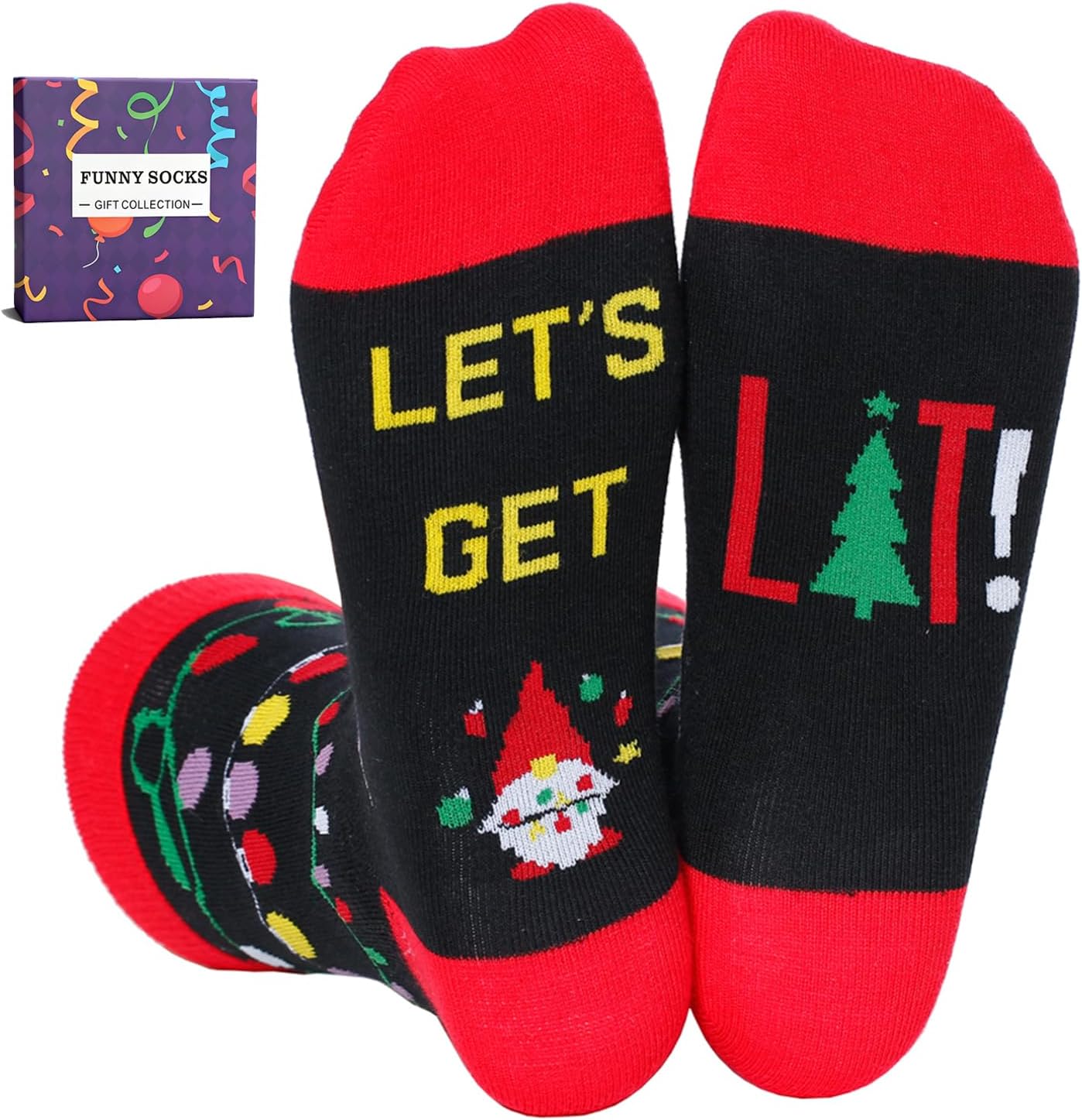 YEXIPO Funny Christmas Socks For Men Women Crew Socks Unisex Novelty Socks
