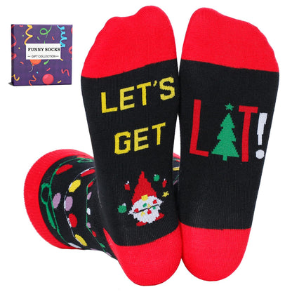 YEXIPO Funny Christmas Socks For Men Women Crew Socks Unisex Novelty Socks