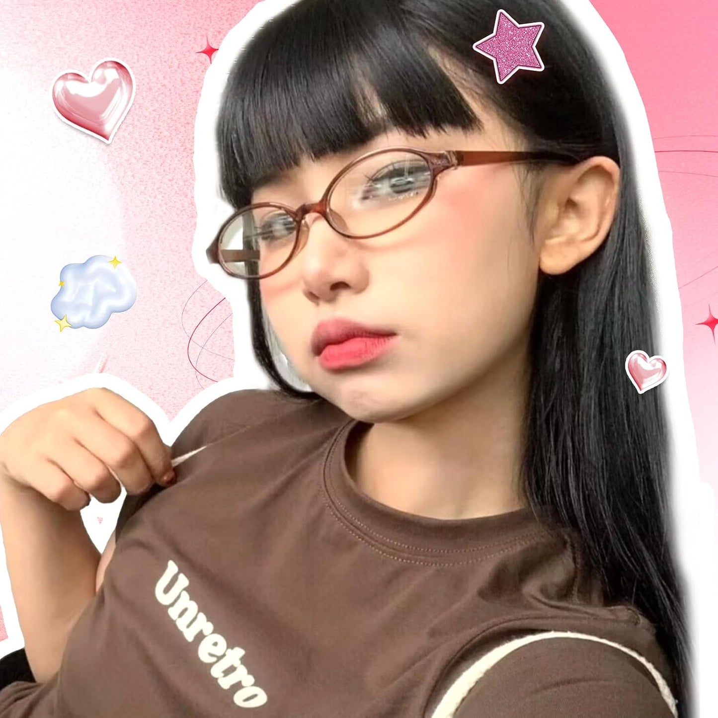 TJUTR Office-Siren Bayonetta Glasses, Blue Light Computer Glasses for Women, Y2K Small Rectangle Frame Eyewear Anti Eyestrain