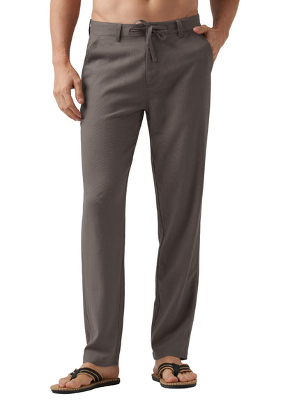 Willit Men's Linen Pants Casual Linen Dress Pants Drawstring Beach Summer Lightweight Trousers 29" 30" 32"