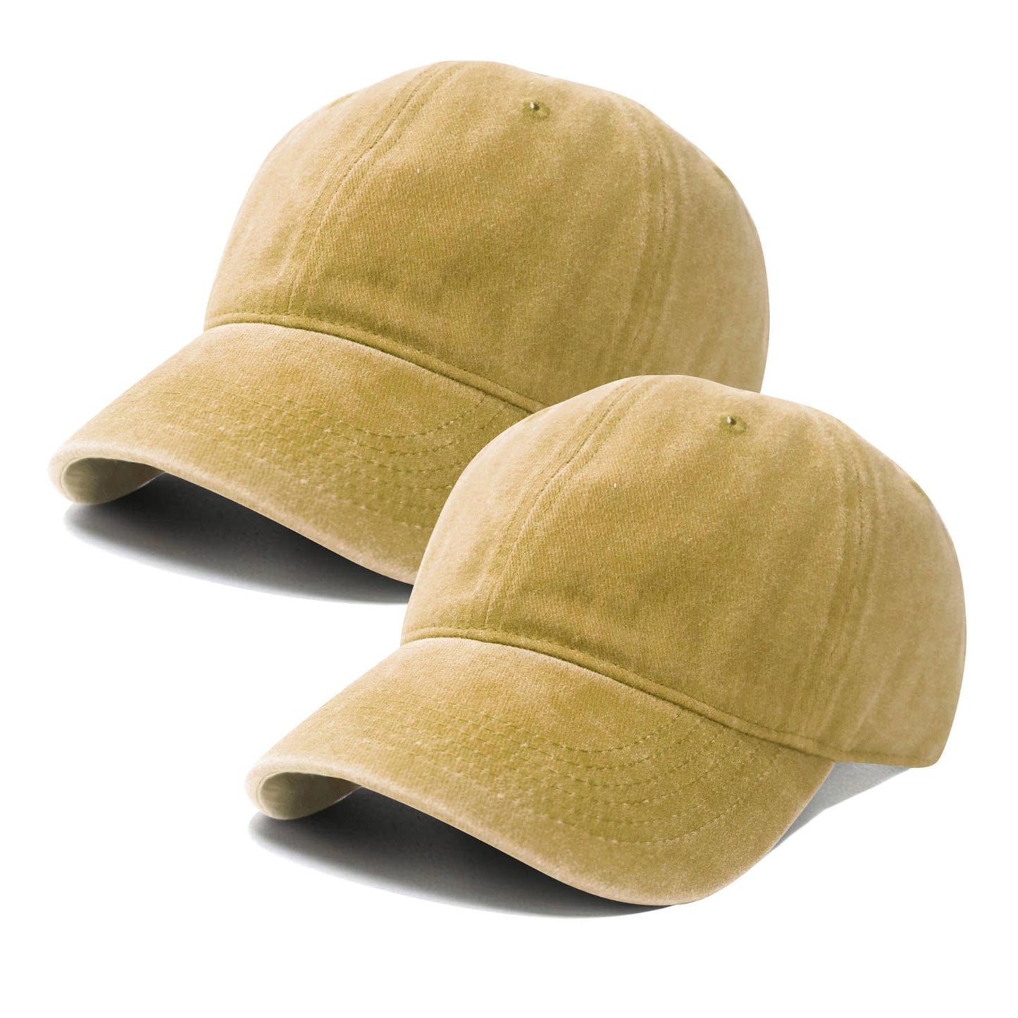 PFFY 2 Packs Vintage Washed Distressed Baseball Cap Golf Dad Hat for Men Women