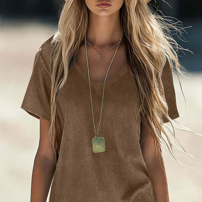 Summer Dresses for Women 2026 Linen Tshirt Dress Casual Beach Vacation Outfits Cotton Boho Short Sleeve Sundresses