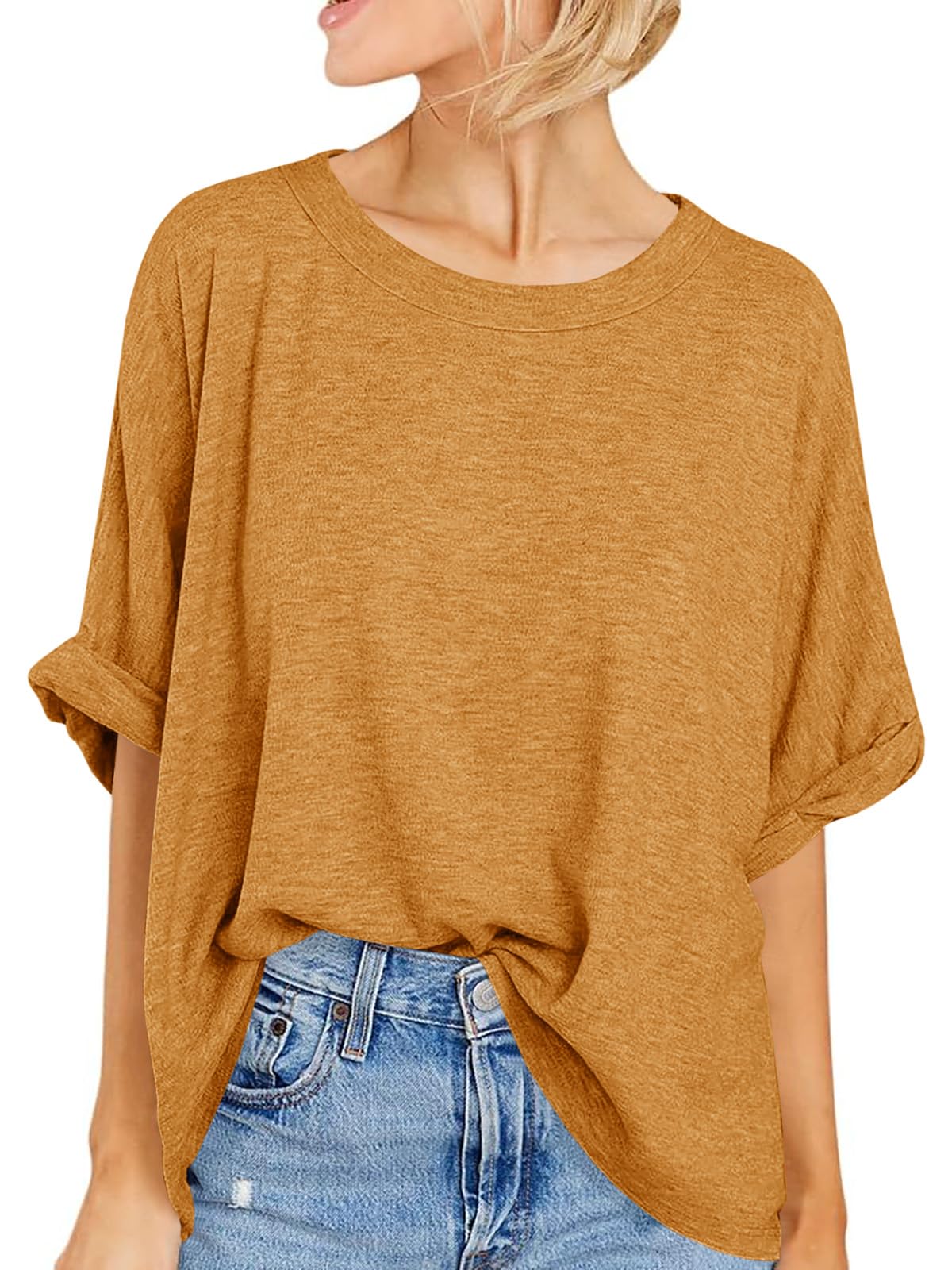 Women Oversized T-Shirt Summer Casual Short Sleeve Loose Tee Tops