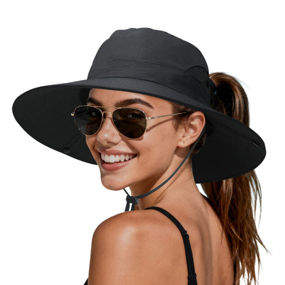 PFFY Sun Beach Hats for Women Men UV Protection Wide Brim Foldable Fishing Sun Bucket Hat Outdoor Essentials