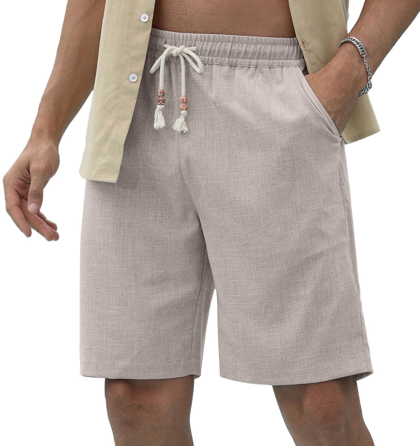 Sailwind Men’s Linen Shorts Casual Drawstring Summer Beach Shorts